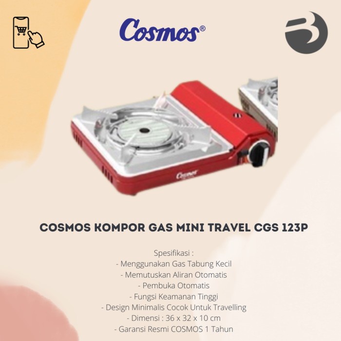 [Ori] Kompor Gas Portable 2 In 1 Cosmos Cgc-123P  Kompor Gas Piknik Cosmos Berkualitas