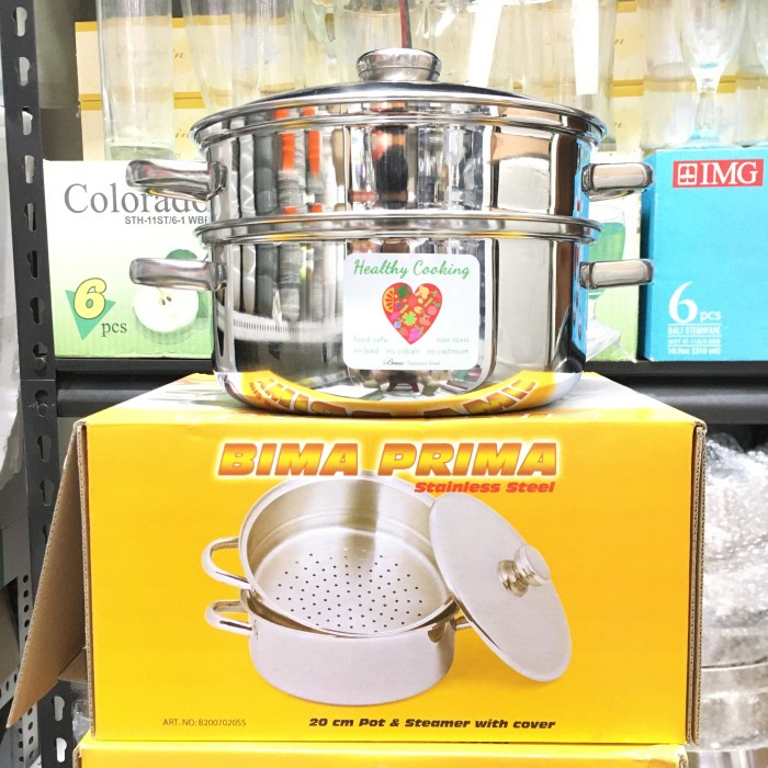 [Ori] [Promo] Bima Panci Kukus 20 Cm Steamer Prima Stainless Ori Berkualitas