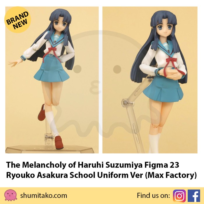 ✅Baru Haruhi Suzumiya Figma 23 Ryouko Asakura School Uniform Ver Max Factory Terbaru