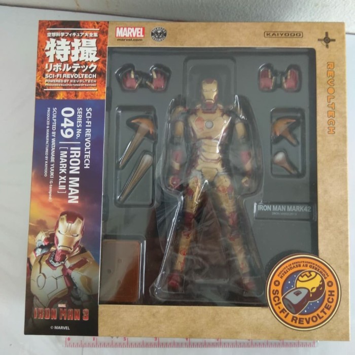 ✅COD Revoltech Sci-Fi No.049 Iron Man Mark Xlii 42 - Ori Japan Cacat Pabrik Bisa Sameday