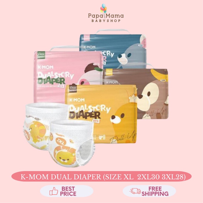 ✅New Ori K-Mom Dual Story Pull Up Diaper Pants / Celana - L34 Bisa Sameday