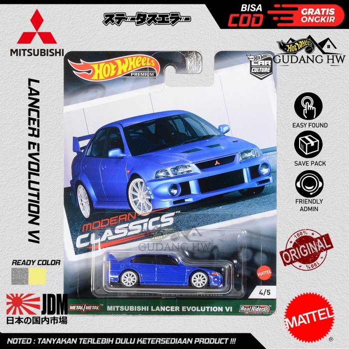 ✅COD Hot Wheels Mitsubishi Lancer Evolution Vi Modern Classic Berkualitas