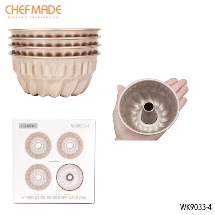 

✨Baru Eltamart Chefmade Loyang Kue Mini Kugelhopf Set 4Pcs Non Stick Wk9033 Berkualitas