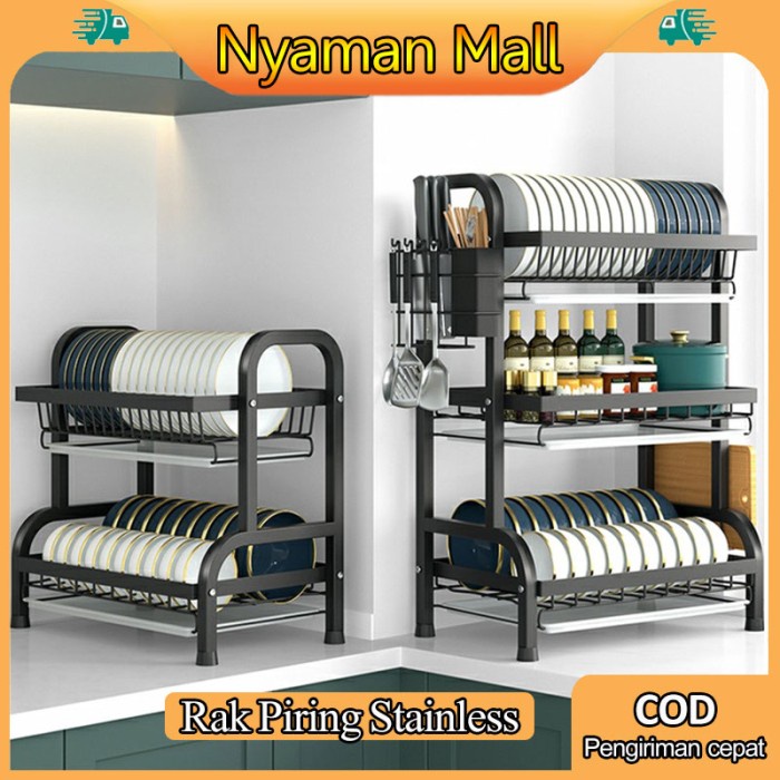 RAK PIRING STAINLESS RAK DAPUR RAK CUCI PIRING RAK PENYIMPANAN DAPUR