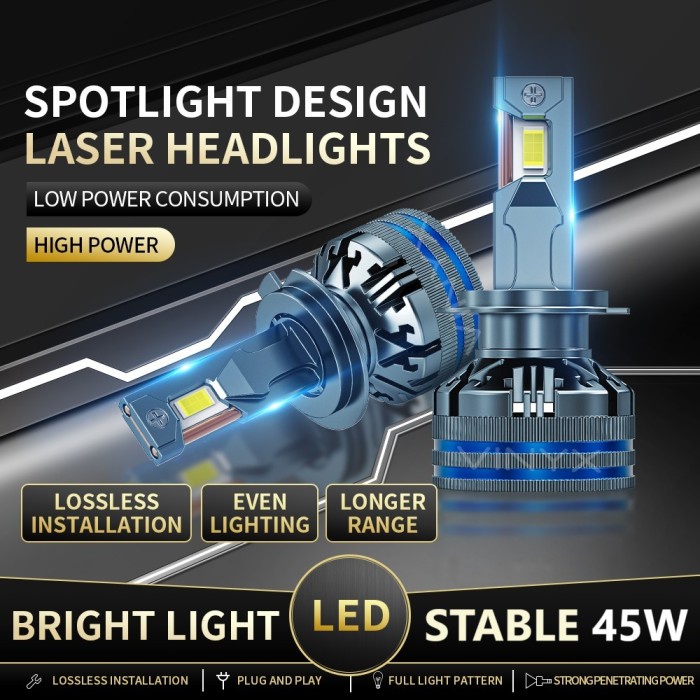 Lampu Utama Mobil LED Vinyx V4 Foglamp 45 W H1 H3 H4 H7 H11 HB3 HB4