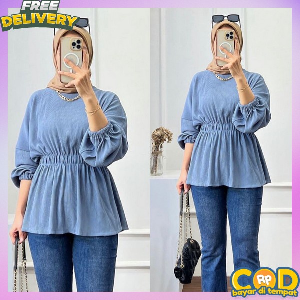 Blos Bj Cewek Buju Krmeja Korea Style Bluss Kemeja Wanita Atasan Blouse Kekinian Atasan Cewek Import