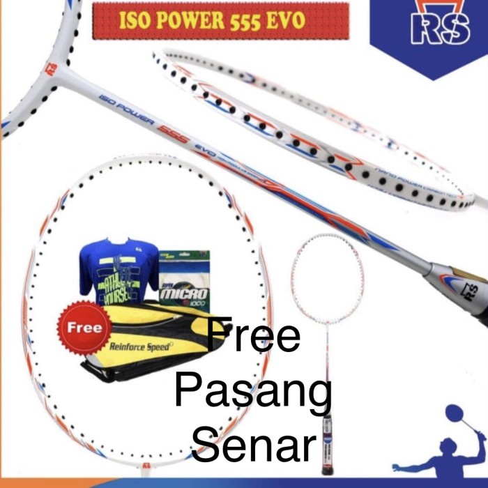 [New Ori] Raket Badminton Reinforce Speed Rs Iso Power 555 Evo Terbatas
