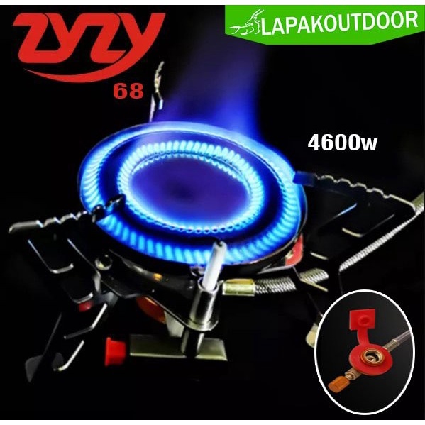 [New Ori] Kompor Selang Outdoor Original Zyzy 68 Blue Fire Windproof Camping Bisa Gojek