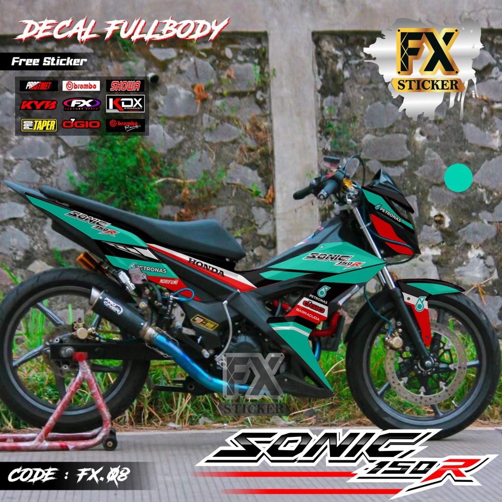 (COD) TERBARU Decal Sticker Honda Sonic 150 R Fullbody Desain Racing Viral Variasi Petronas Road Rac