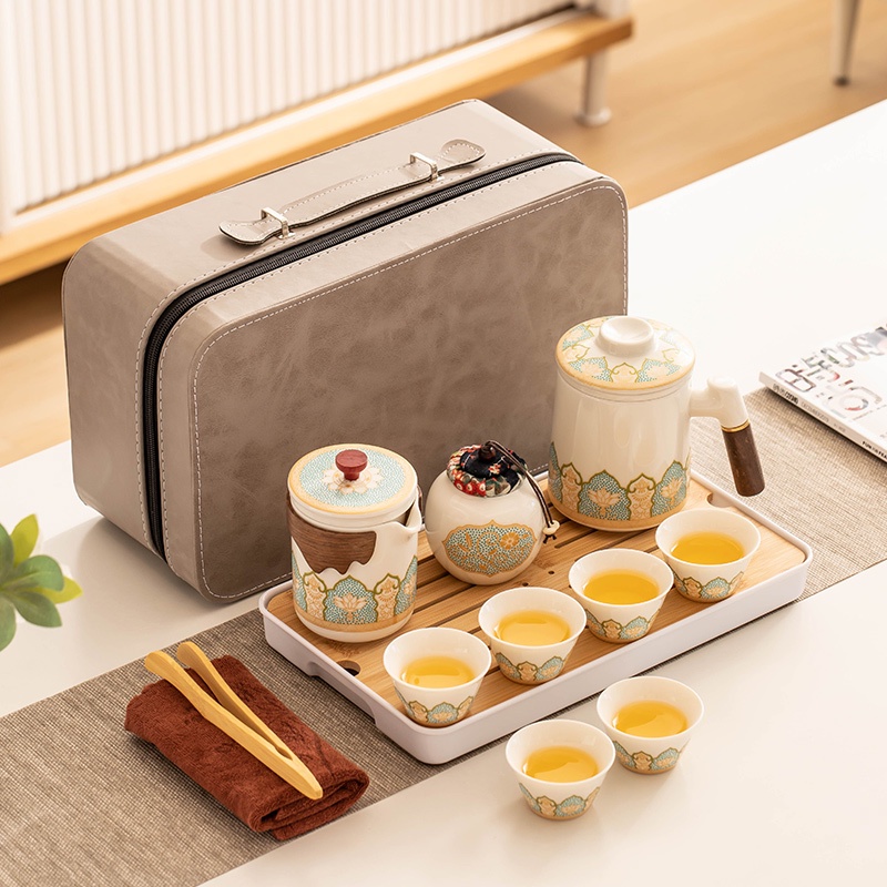 Setelan Set Teh Keramik Portabel, Setelan Set Teh