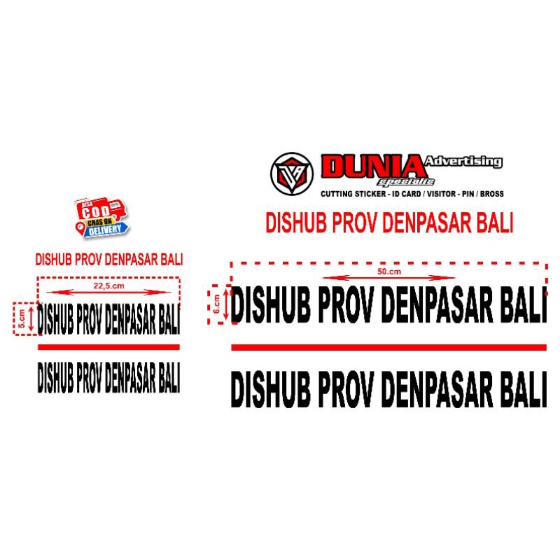 

STICKER DISHUB PROVINSI DENPASAR BALI / STICKER WATER BARRIER / STICKER TRAFFIC CONE