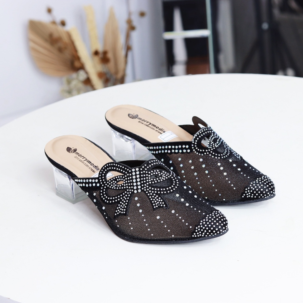 High Heels Wanita Import Pesta 3Cm 7Cm 5Cm Zara Wisuda Heals Kaca Transparan Sandal Wanita Kekinian 
