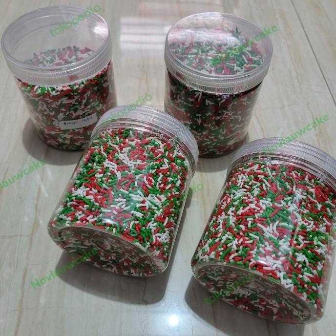 

sprinkle meises meses christmas hiasan kue/cupcakes natal 3warna 500gr