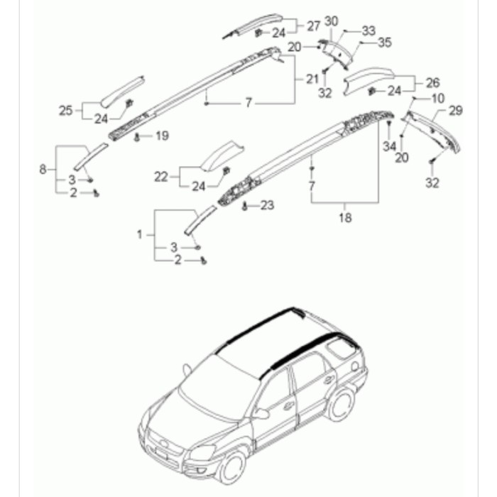 roof rack kanan kia sportage 2 kuwaru.seller