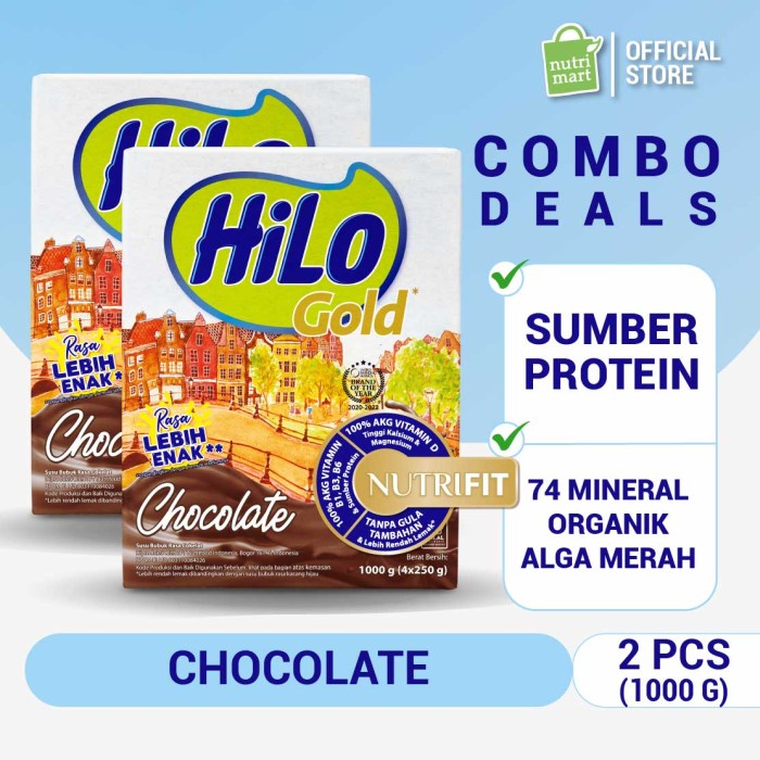 

Twin Pack: Hilo Gold Chocolate 1000Gr - Susu Tinggi Kalsium