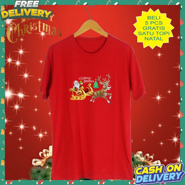 Sragam Natal Casual Seragam Natalan Merah Hijau Kado Na Baju Kaos Bunda Maria Rohani Kristen Terbaru