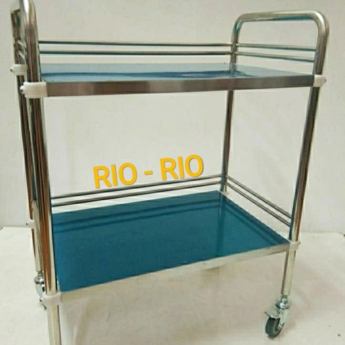 Mitsell Troli Instrumen /Troli Makan/ Troli 2Tingkat / Food Trolley Stainless