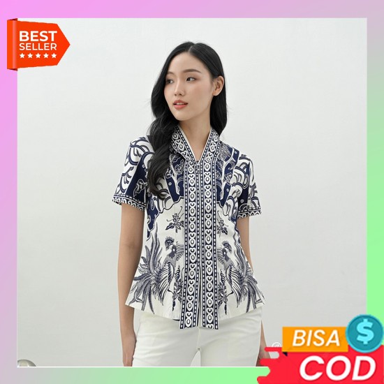 Kemeja Wanita Formal Buju Remaja Atasan Wanita Terbaru Baju Batik Kekinian Blouse Dewasa Casual Atsa
