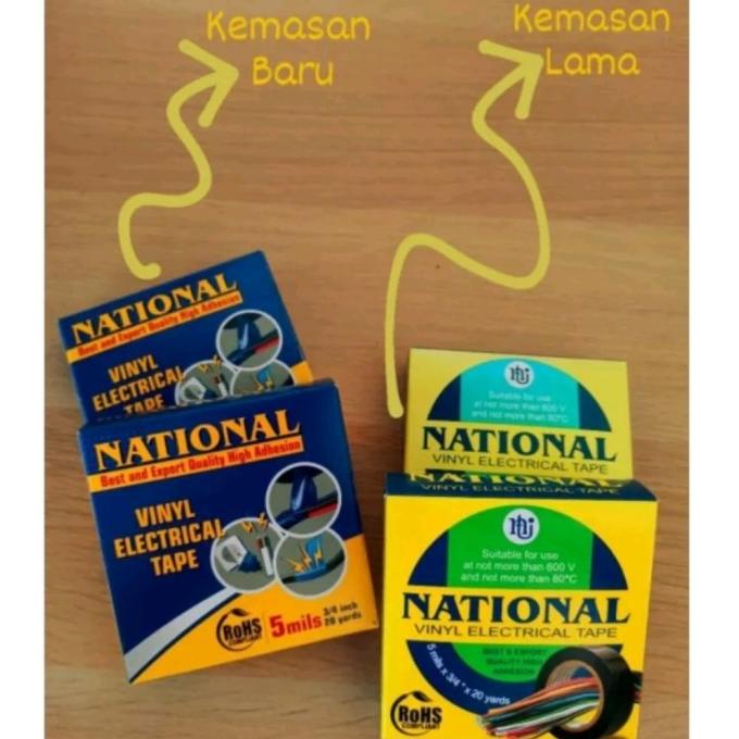 

Solasi Hitam Isolasi National Vinyl Electrical Tape Original Nachi 20Y ,-