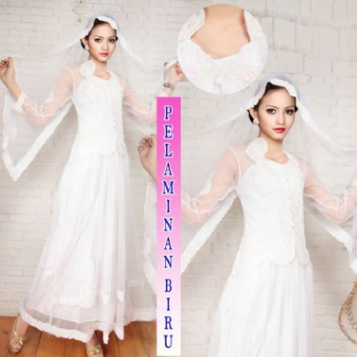 [Ori] Kebaya Pengantin Modern Rok Payet Putih Diskon