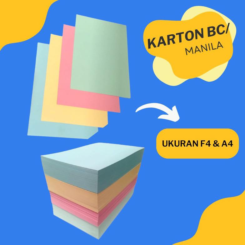 

Baru - Isi 50 lembar Kertas karton manila bc brief card warna ukuran f4 a4 .,