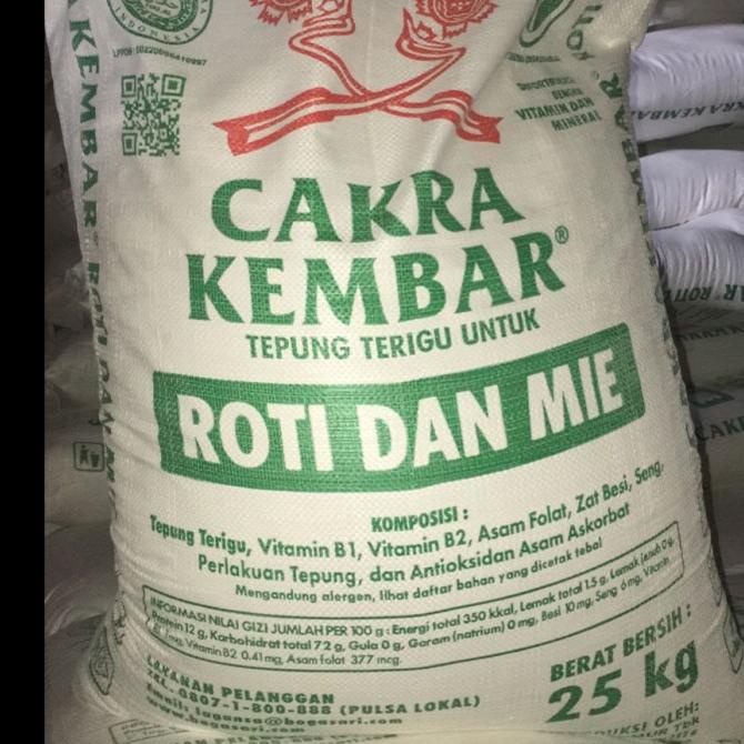 

tepung terigu cakra kembar 25 kg Ready Stok zp 1165