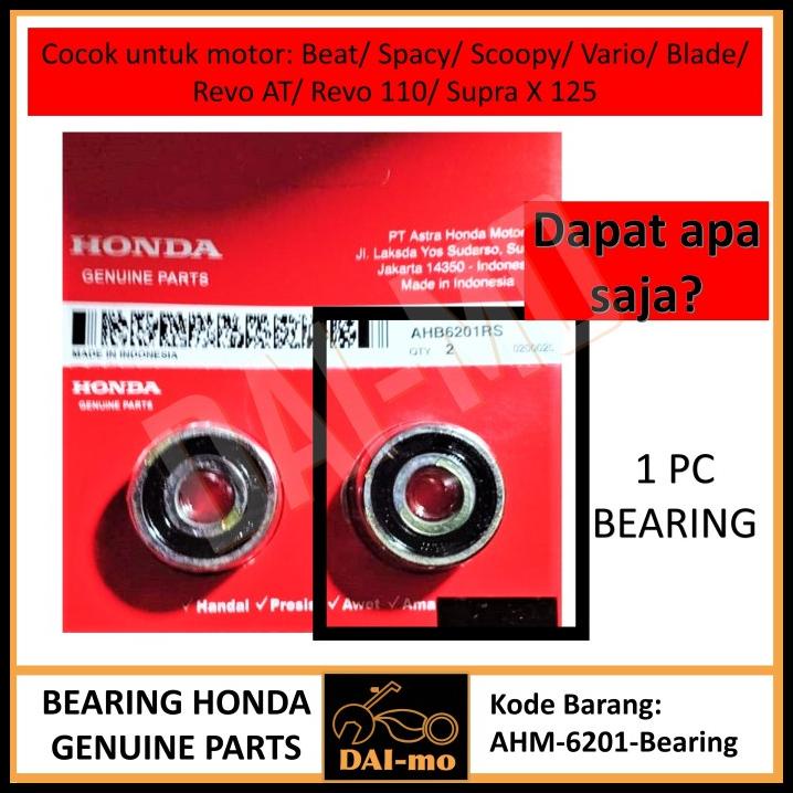 DISKON BEARING 6201 AHM ORI/ HONDA ASLI AHB6201RS LAHER KLAHER/ LAHAR KLAHAR