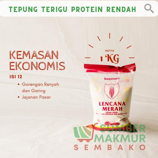 

Tepung Terigu Protein Rendah Lencana Merah 1 X 12Pcs [GOJEK/GRAB ONLY] Ready Stok zp 1216