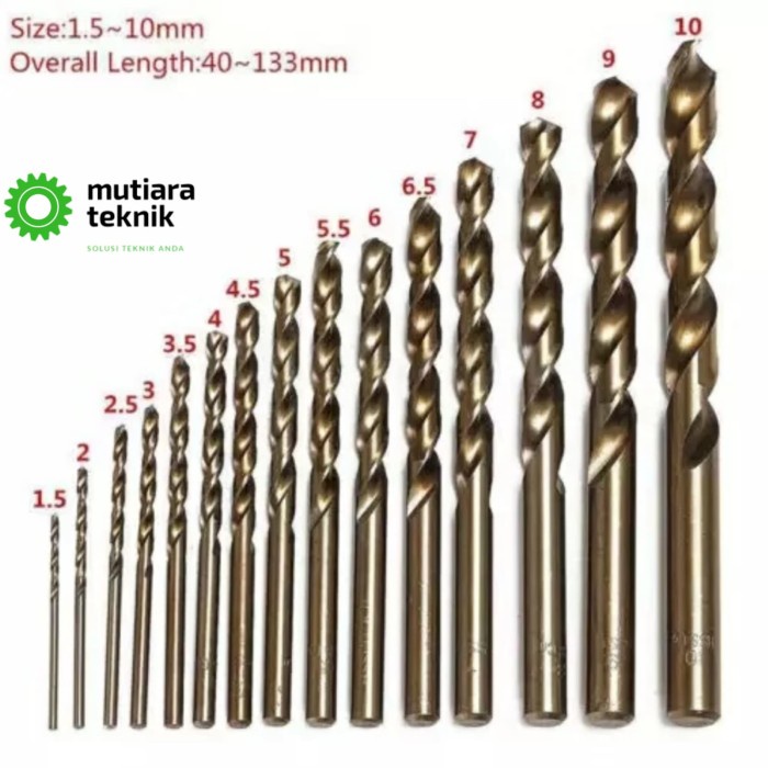 ✅New Ori Mata Bor Besi Baja Hss Co For Stell Dan Stainless Set 1.5-10Mm Set Terbaru