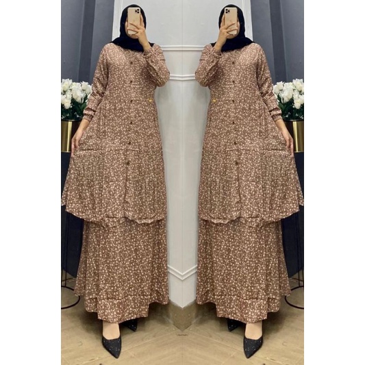 SET ROK FLOWY BAHAN RAYON UNIQLO