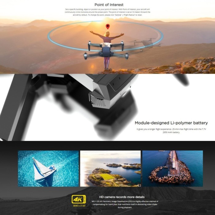 Drone Mjx Mg-1 5G Wifi Fpv 2-Axis Gimbal 4K Eis Hd Camera Gps - Mg1