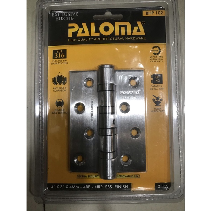 ✅Sale Engsel Pintu Paloma 4X3X4Mm-4Bb Nrp Sss Sus 316 Bhp 102 Terbatas