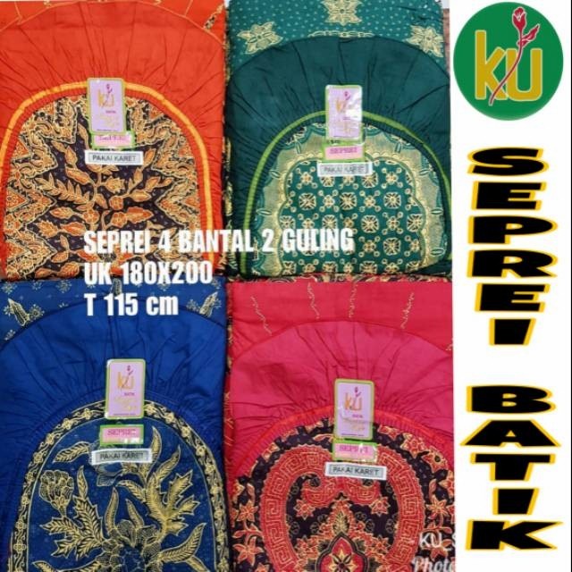 ✅Termurah Seprei Batik Kencana Ungu/Sprei King Jumbo Terbaru