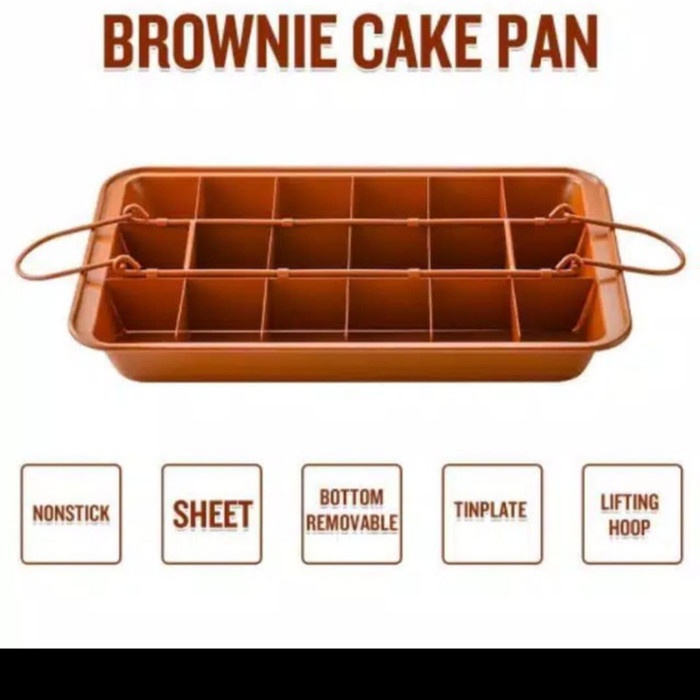 

✨Baru Brownie Pan Non Stick Pan Loyang Brownie Anti Lengket Sekat Bongpas Berkualitas