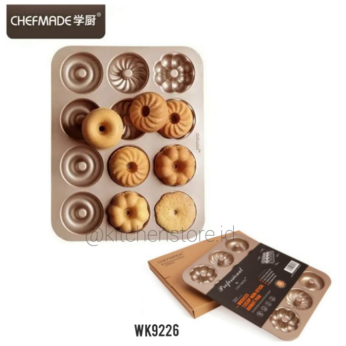 

✅Termurah Chefmade Cm19223 Donut Pan 12Cup / Loyang Cetakan Donut Premium Bisa Sameday