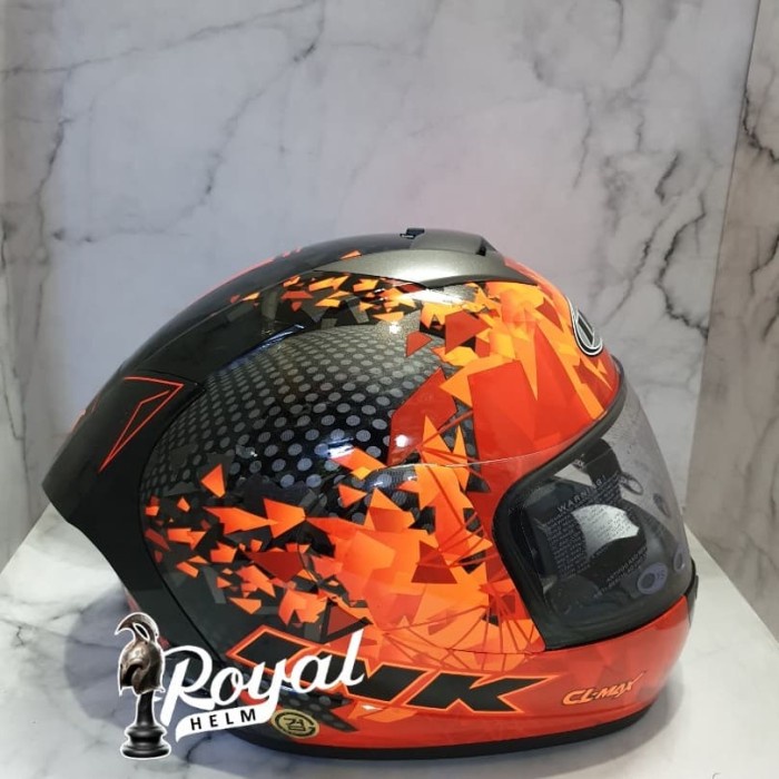 [New Ori] Ink Helm Cl Max #6  Red Fluo  Clmax Full Face Original Xl Diskon