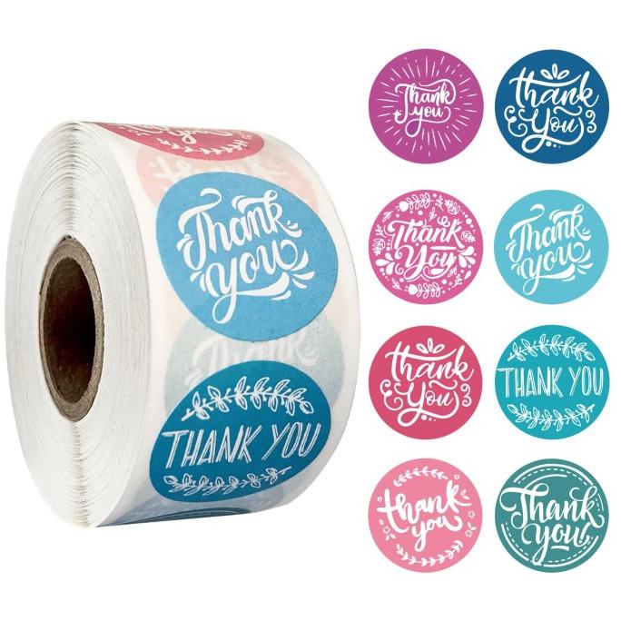 

HAPPYSTORE Stiker Thank You Warna Cutting Stiker Murah Label Toples Stiker Ucapan