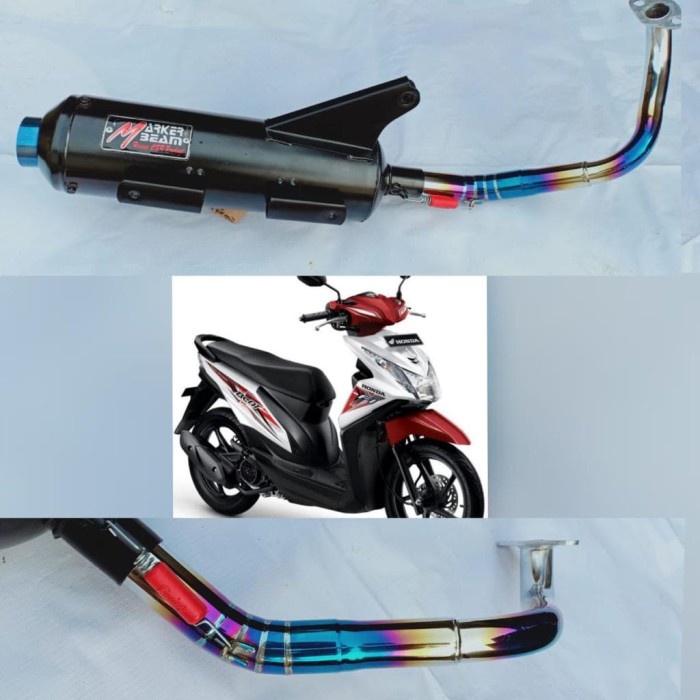 ✨New Ori Knalpot Racing Bobokan Model Beat Fi Leher Pelangi/Rainbow Diskon