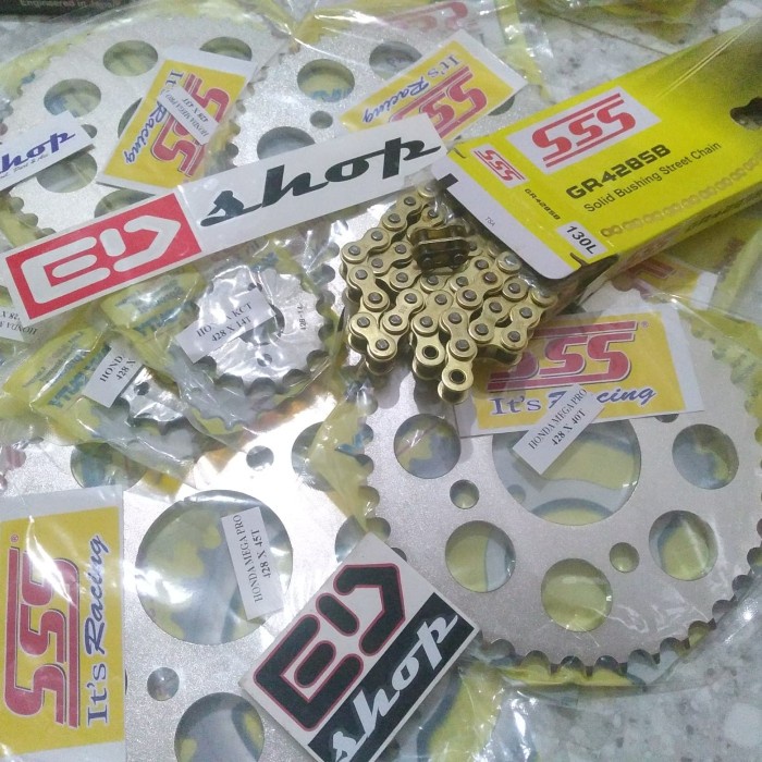 ✨Ori Gear 1Set 428 Sss Rantai Sb Vixion Sonic Verza Cb150 Cbr150 Mx Satria Terbaru