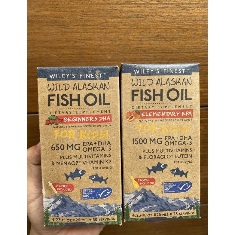 WILEYS FINEST WILD ALASKAN FISH OIL FOR KIDS BEGINNERS DHA & ELEMENTARY EPA MANGO PEACH (125 ML)
