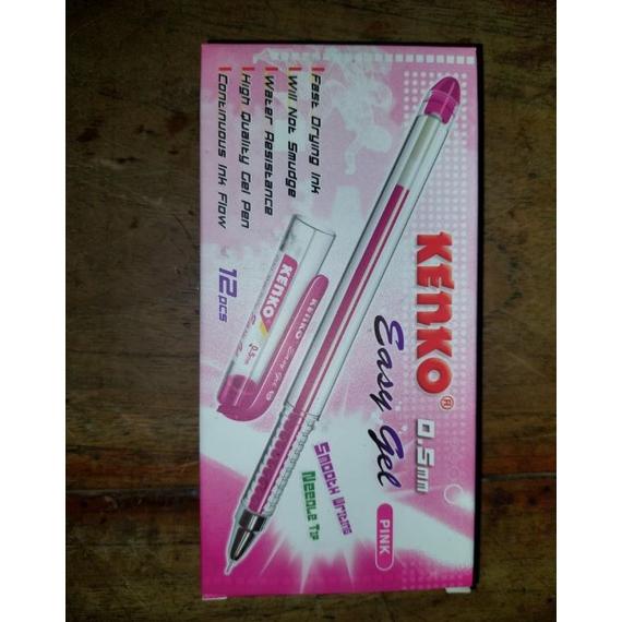 PROMO PULPEN KENKO EASY GEL 0.5mm WARNA (1 LUSIN) HITAM MERAH BIRU BERKUALITAS ORI / KENKO EASY GEL 