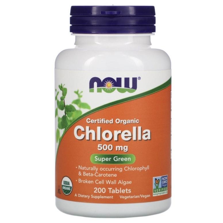 NOW FOODS CERTIFIED ORGANIC CHLORELLA 500 MG 1000 MG 120 200 TABLETS
