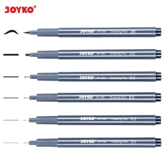 

TERLARIS Drawing Pen Joyko DP-298S Hitam 1 Set 6 Pcs 0.1 0.3 0.5 0.8 2.0 Brush SPECIAL PROMO