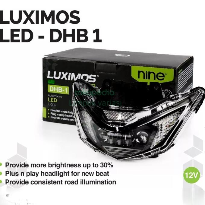 Daymaker Lampu Led Utama Motor Beat  Pnp Luximos Nine Dhb1 Superbright Kualitas Premium
