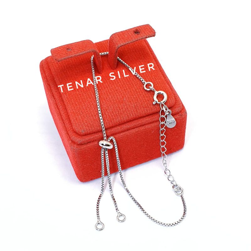 Gelang Serut Silver 925 Asli Lapis Emas Putih - Gelang Tangan Serut Perak 925