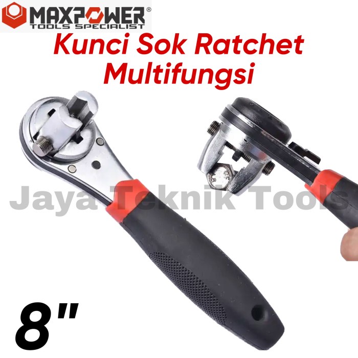 Promo Kunci Gagang Sok Ratchet 8" Shock Socket Maxpower Japan Multifungsi