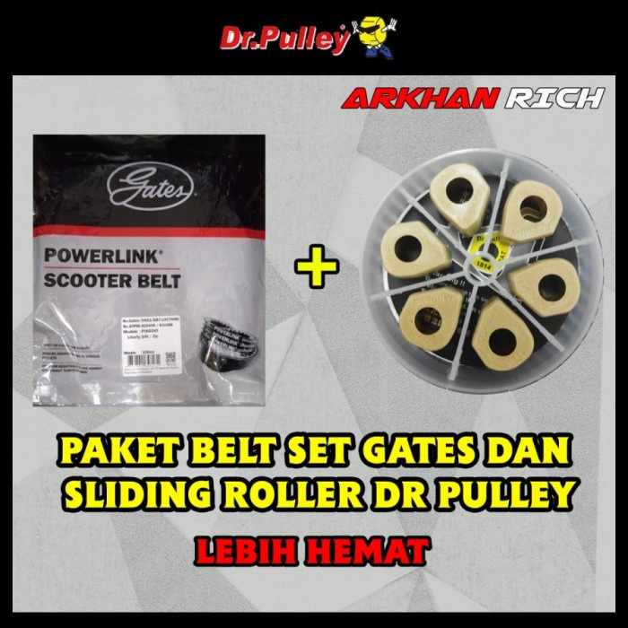 ✨Original Paket Belt Set Gates Dr Pulley Beat Esp Pop Vario 110 Esp Bisa Gojek