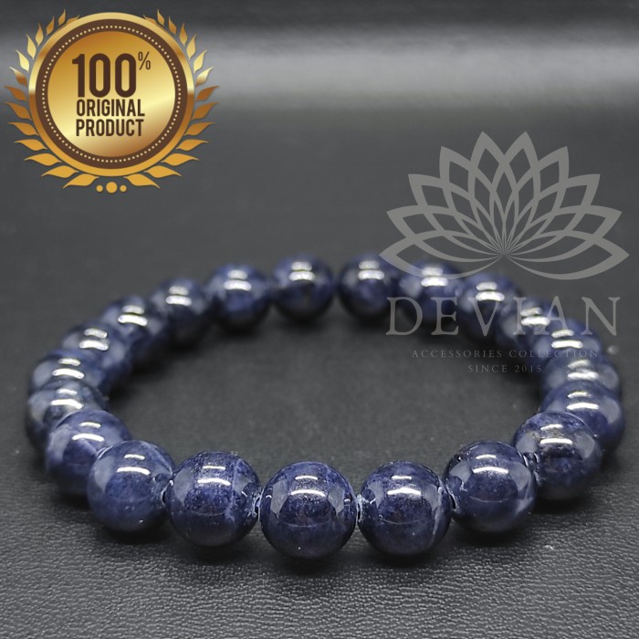 ✨Termurah Gelang Batu Blue Safir Round 8Mm Asli Dan Natural Bisa Gojek