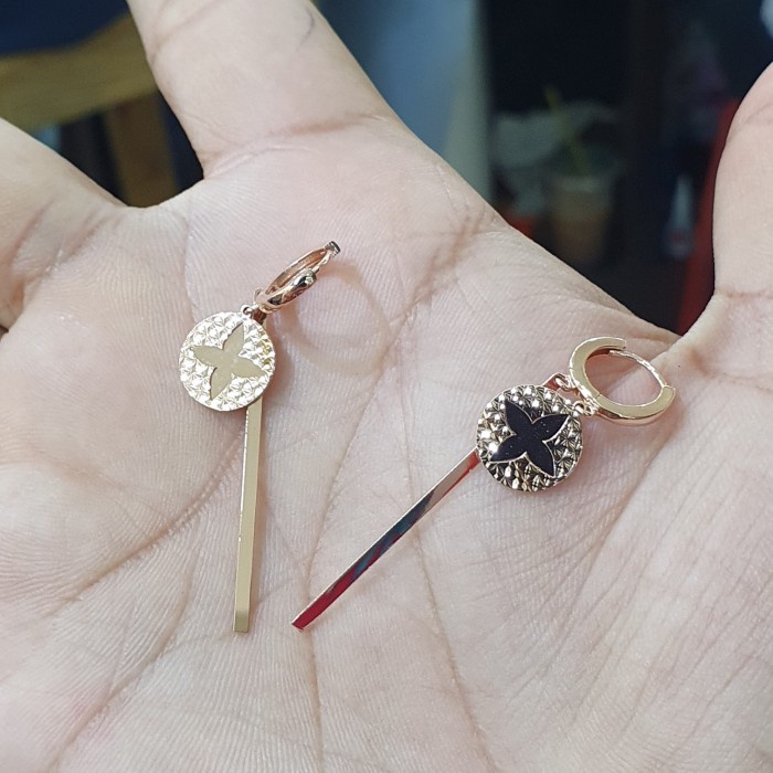 ✨Termurah Anting Jepit Emas Rosgold Panjang Koin Berkualitas