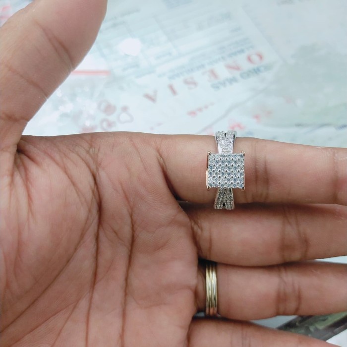 ✨Termurah Cincin Emas Putih Asli 18K-750 08 Terbatas